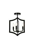 Kiera 3-Light Flush Mount in Black