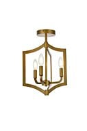 Kiera 3-Light Flush Mount in Brass