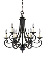 Barcelona 9-Light Chandelier in Natural Iron