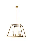 Declan 4-Light Pendant in Brass