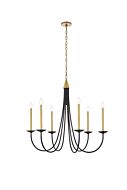 Cohen 6-Light Pendant in Black And Brass