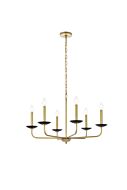 Cohen 6-Light Pendant in Black And Brass