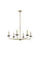 Cohen 6-Light Pendant in Black And Brass