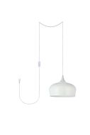 Nora 1-Light Plug in Pendant in White