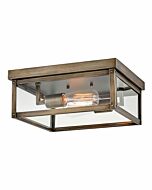 Hinkley Beckham 2-Light Flush Mount Outdoor Ceiling Light In Burnished Bronze