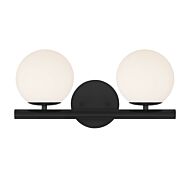 Crown Heights 2-Light Bathroom Vanity Light in Matte Black