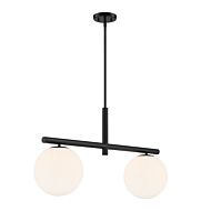 Crown Heights 2-Light Island Pendant in Matte Black