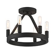 Carousel 6-Light Semi-Flush Mount in Black