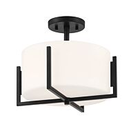 Cambria 2-Light Semi-Flush Mount in Matte Black