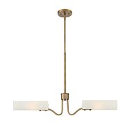 Manhasset 2-Light Island Pendant in Old Satin Brass