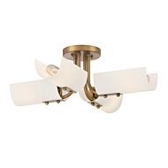 Manhasset 4-Light Semi-Flush Mount in Old Satin Brass