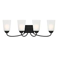 Malone 4-Light Bathroom Vanity Light in Matte Black