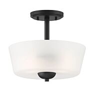 Malone 2-Light Semi-Flush Mount in Matte Black