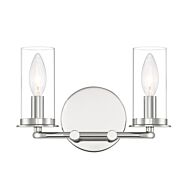 Hudson Heights 2-Light Bathroom Vanity Light in Polished Nickel