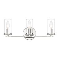 Hudson Heights 3-Light Bathroom Vanity Light in Polished Nickel