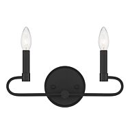 Summit 2-Light Bathroom Vanity Light in Matte Black