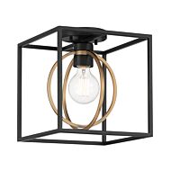 Kew Gardens 1-Light Semi-Flush Mount in Matte Black