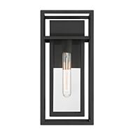 Burton 1-Light Wall Lantern in Black