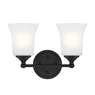 Bronson 2-Light Bathroom Vanity Light in Matte Black