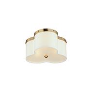 Clover 3-Light Flush Mount in Satin Brass