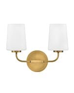 Kline 2-Light LED Bathroom Vanity Light in Heritage Brass