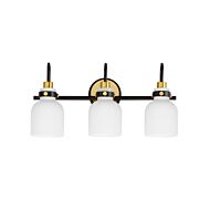 Milk 3-Light Bathroom Vanity Light in Satin Brass