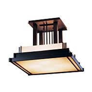 Hubbardton Forge 17 Inch 4 Light Steppe Large Ceiling Light in Black