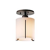 Hubbardton Forge 6 Inch Exos Round Ceiling Light in Natural Iron