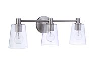 Emilio 3-Light Bathroom Vanity Light in Brushed Polished Nickel