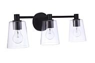 Emilio 3-Light Bathroom Vanity Light in Flat Black