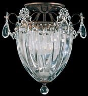 Bagatelle 3-Light Semi-Flush Mount Ceiling Light in Antique Silver