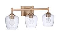 Craftmade Stellen 3 Light Bathroom Vanity Light in Satin Brass