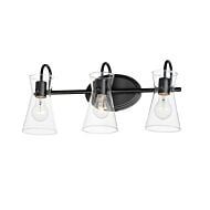 Ava 3-Light Bathroom Vanity Light in Black