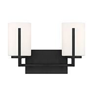 Cambria 2-Light Bathroom Vanity Light in Matte Black