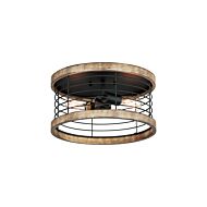 Homestead 2-Light Semi-Flush Mount in Driftwood with Black