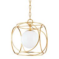 Claire 1-Light Pendant in Gold, Champ, Gld Leaf