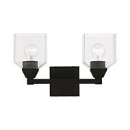 Aragon 2-Light Bathroom Vanity Sconce in Black