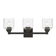 Aragon 3-Light Bathroom Vanity Sconce in Black