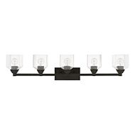 Aragon 5-Light Bathroom Vanity Sconce in Black