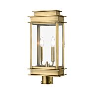 Princeton 2-Light Outdoor Post Top Lantern in Antique Brass