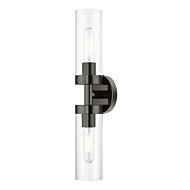 Ludlow 2-Light Bathroom Vanity Sconce in Black Chrome