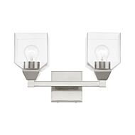 Aragon 2-Light Bathroom Vanity Sconce in Brushed Nickel