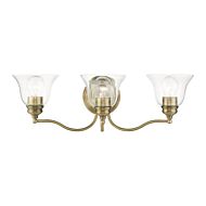 Moreland 3-Light Bathroom Vanity Sconce in Antique Brass