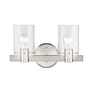 Munich 2-Light Bathroom Vanity Sconce in Brushed Nickel