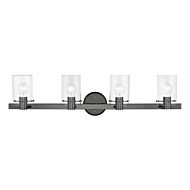 Munich 4-Light Bathroom Vanity Sconce in Black Chrome