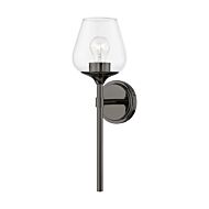 Willow 1-Light Bathroom Vanity Sconce in Black Chrome