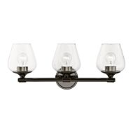 Willow 3-Light Bathroom Vanity Sconce in Black Chrome