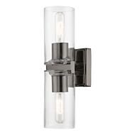 Clarion 2-Light Bathroom Vanity Sconce in Black Chrome