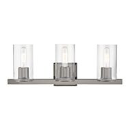 Clarion 3-Light Bathroom Vanity Sconce in Black Chrome