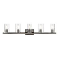 Clarion 5-Light Bathroom Vanity Sconce in Black Chrome